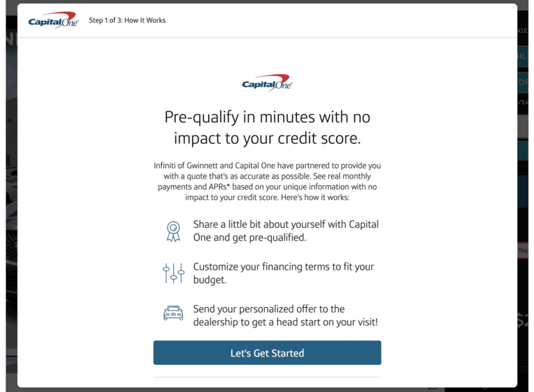 Capital One PreQualification INFINITI of