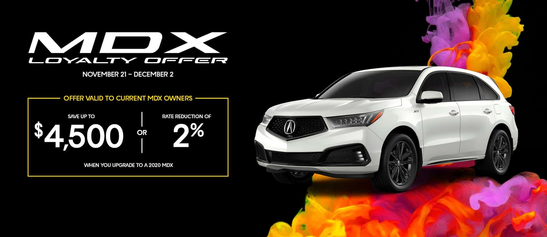 MDX loyalty offer banner