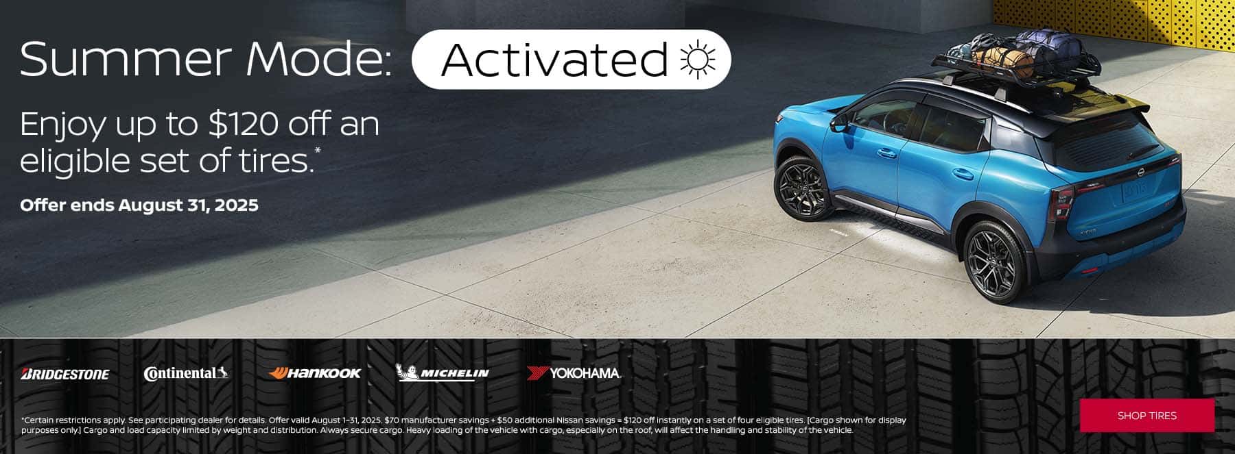 Get $120 off an eligible set of tires