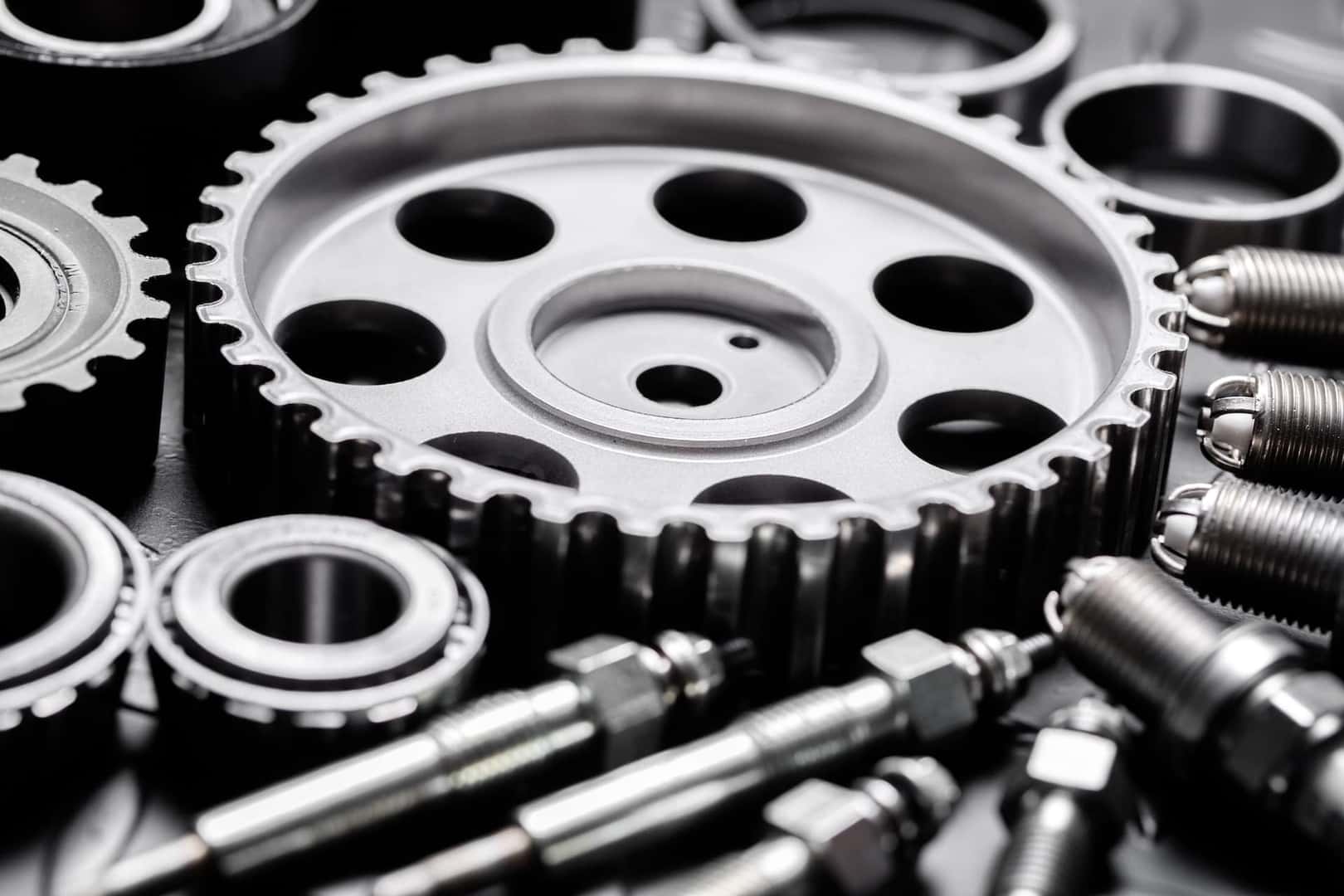 A close-up of vehicle parts