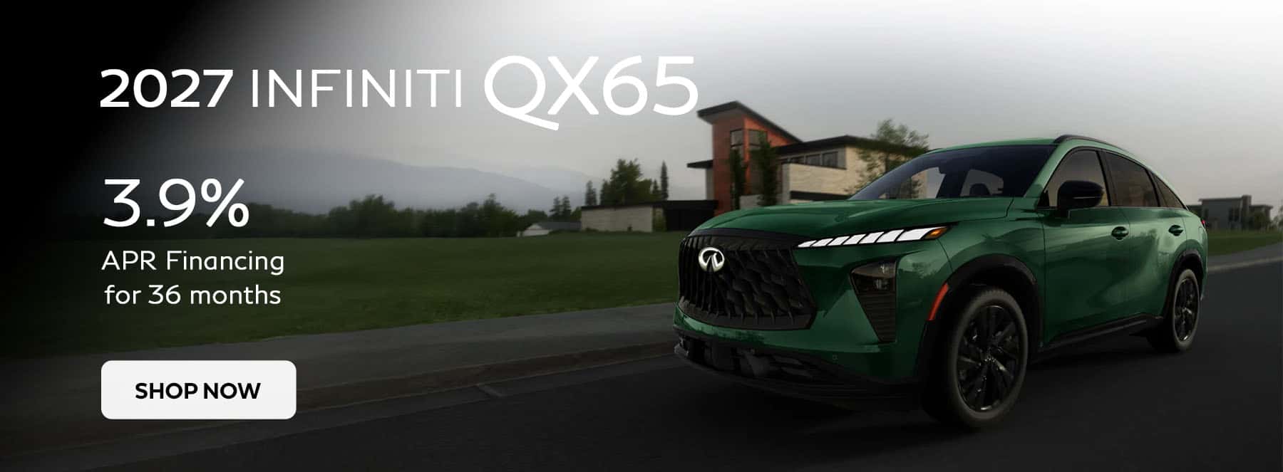 three point nine percent apr for 36 months on the new 2027 qx65