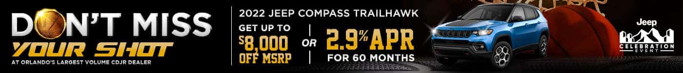 DONT MISS YOUR SHOT | 2022 JEEP COMPASS TRAILHAWK GET UP TO $8,000 OFF MSRP OR 2.9% APR FOR 60 MONTHS