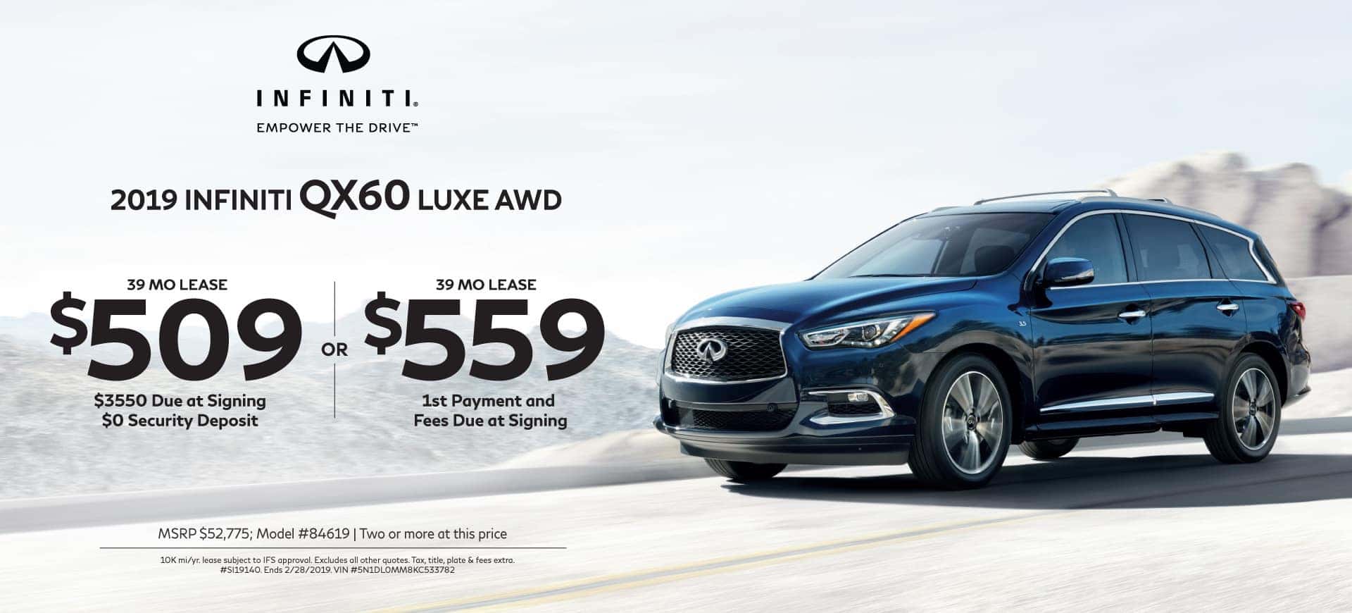 2019 INFINITI Specials QX60 AWD LUXE