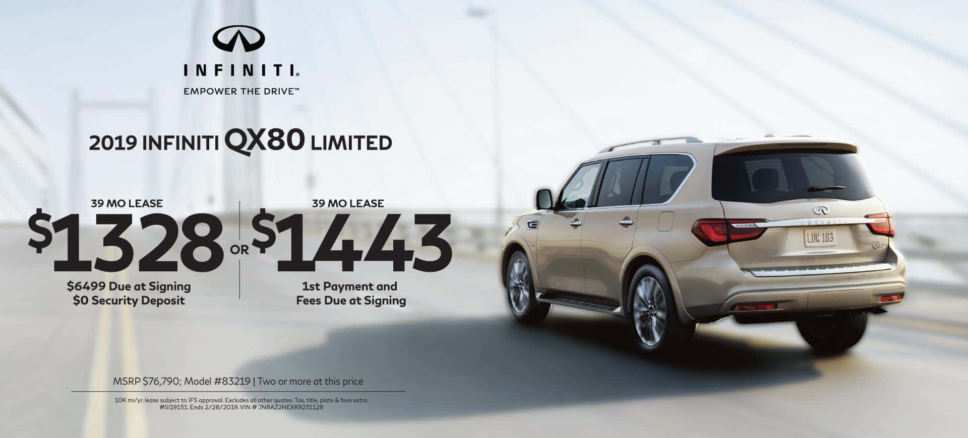 2018 INFINITI specials QX80 AWD