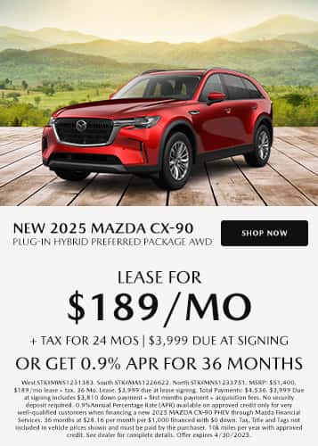 New 2025 Mazda CX-90 Plug-In Hybrid Preferred Package AWD