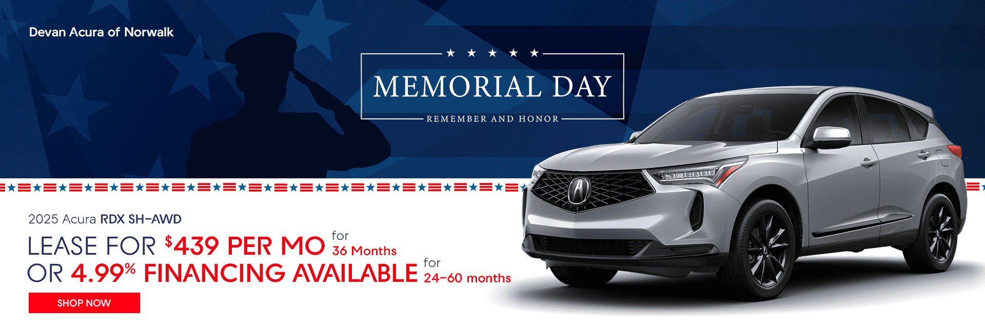2025 Acura RDX SH-AWD Lease for $439/mo for 36 Months OR 4.99% Financing Available for 24-60 months