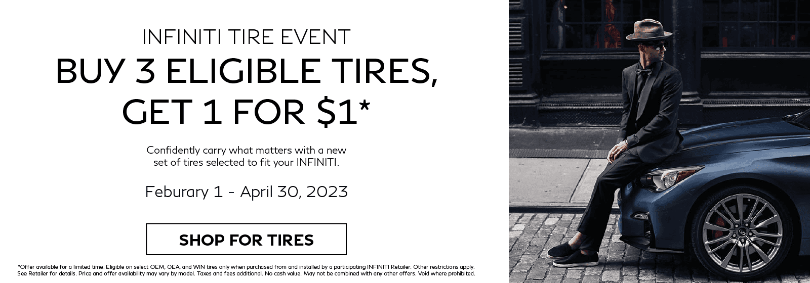 BUY 3 ELIGIBLE TIRES, GET 1 FOR $1