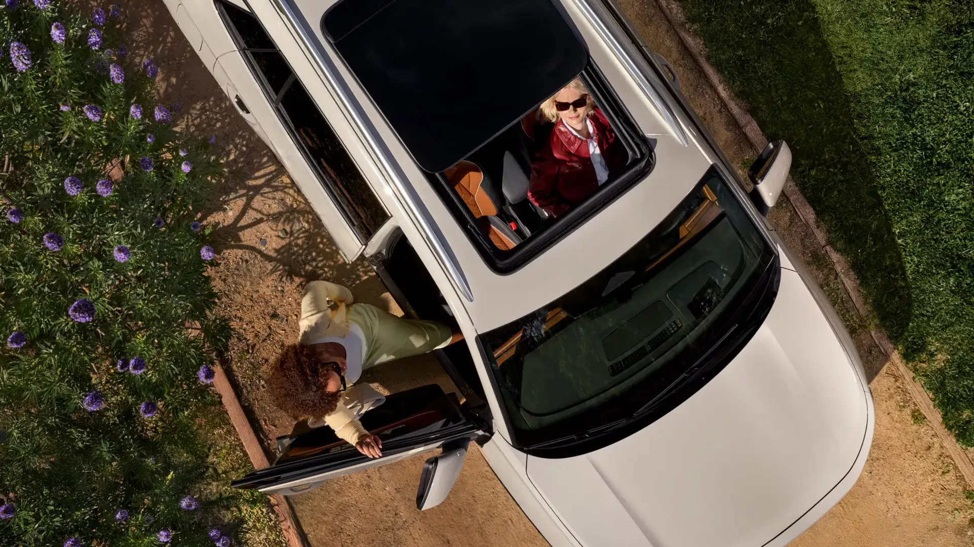 2025 VW Tiguan ariel view with moonroof open