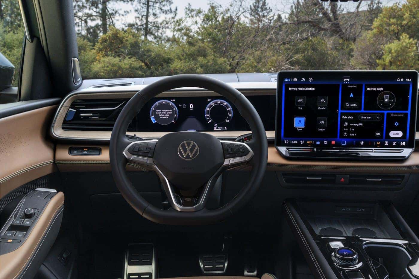 2027 Volkswagen Atlas Cross Sport cockpit with large touchscreen and Digital Cockpit Pro