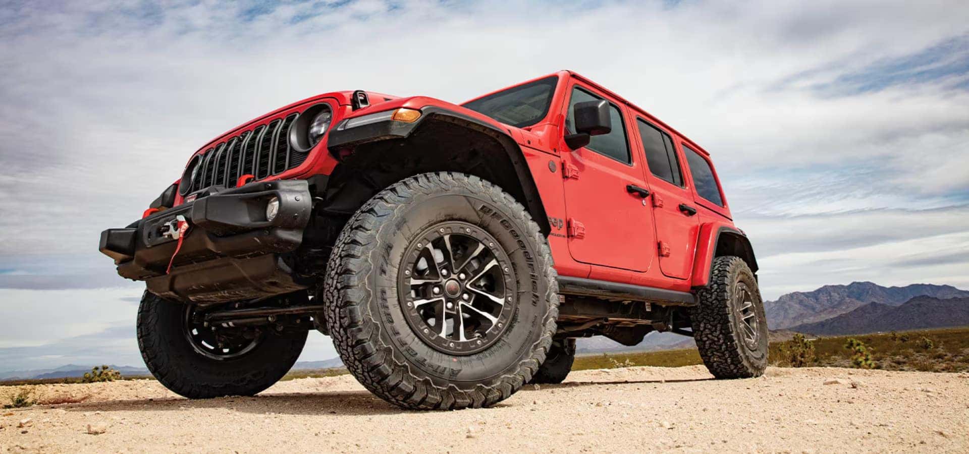 Close‑up of mud‑terrain tire tread