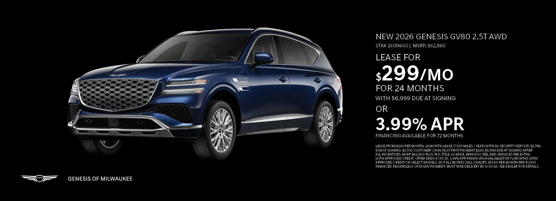 June 2026 new 2026 Genesis GV80