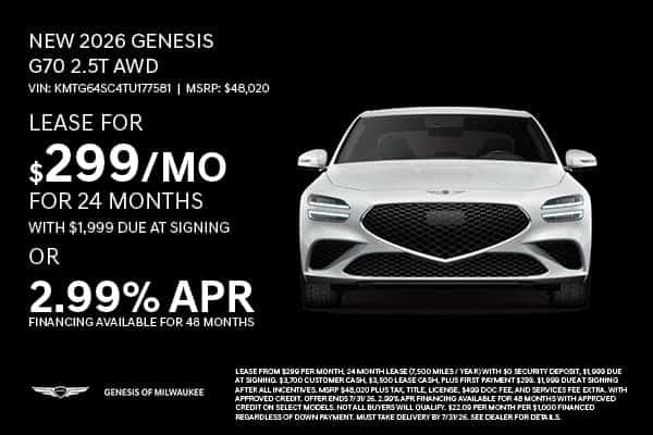 Save on a New 2026 Genesis G70 2.5T AWD