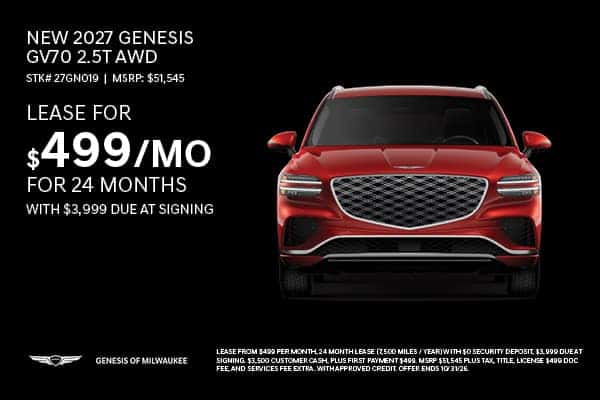 Save on a New 2027 Genesis GV70 2.5T AWD!