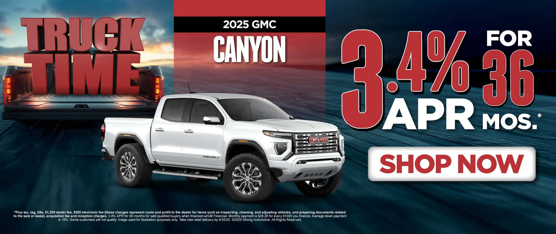 2025 GMC Canyon 3.4% APR for 36 months*