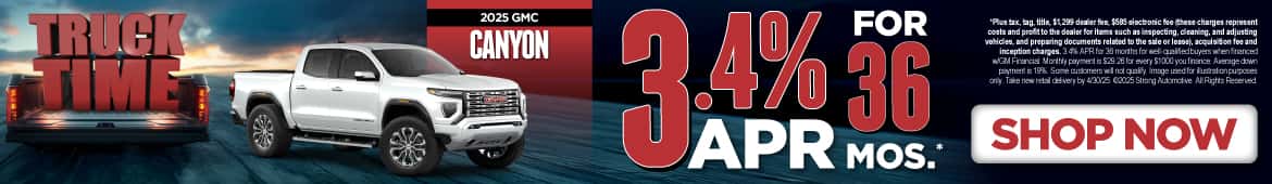 2025 GMC Canyon 3.4% APR for 36 months*