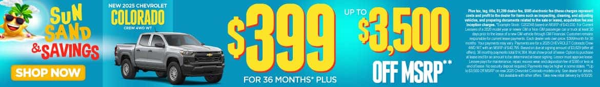 2025 Chevrolet Colorado - $399 for 36 months - Shop Now