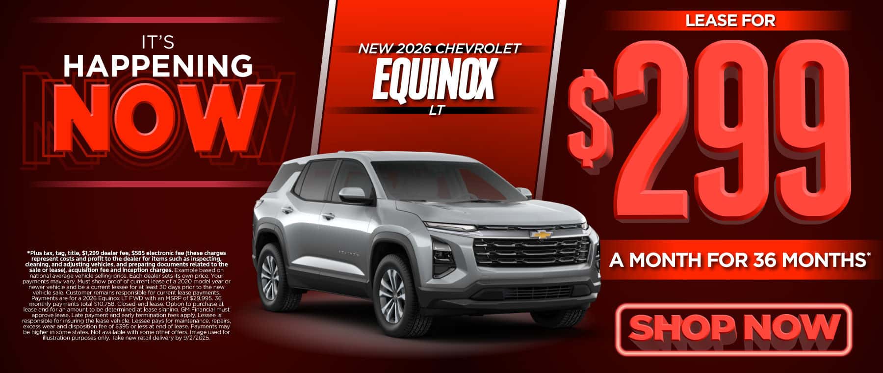 New 2026 Chevrolet Equinox LT $299 a month for 36 months*