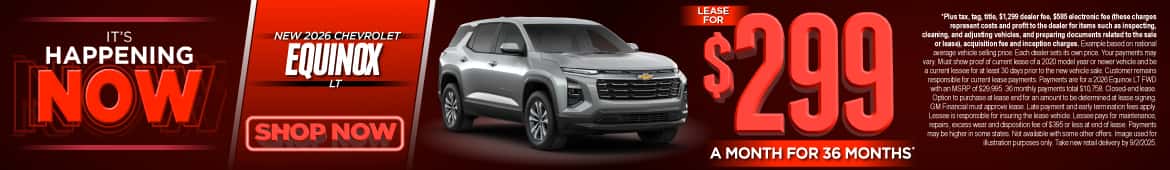 New 2026 Chevrolet Equinox LT $299 a month for 36 months*