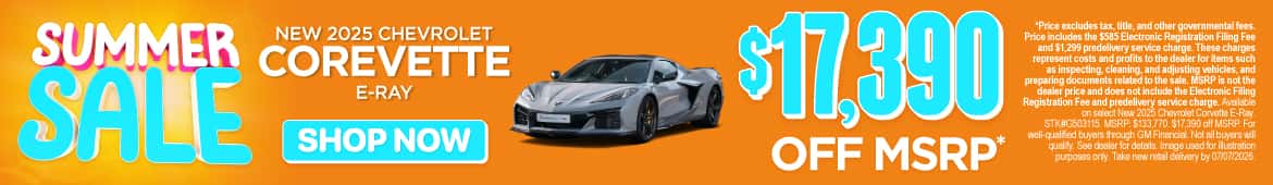 New 2025 Chevrolet Corvette E-Ray $17,390 OFF MSRP*