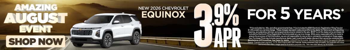 New 2026 Chevrolet Equinox 3.9% APR for 5 YEARS*