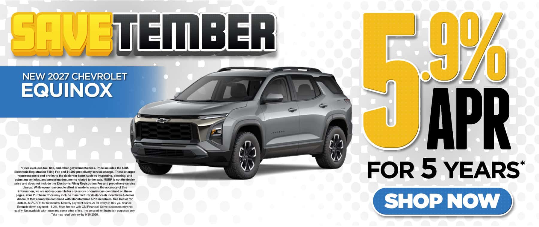 New 2027 Chevrolet Equinox 5.9% APR for 5 YEARS*
