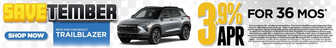 New 2026 Chevrolet Trailblazer 3.9% APR for 36 months*