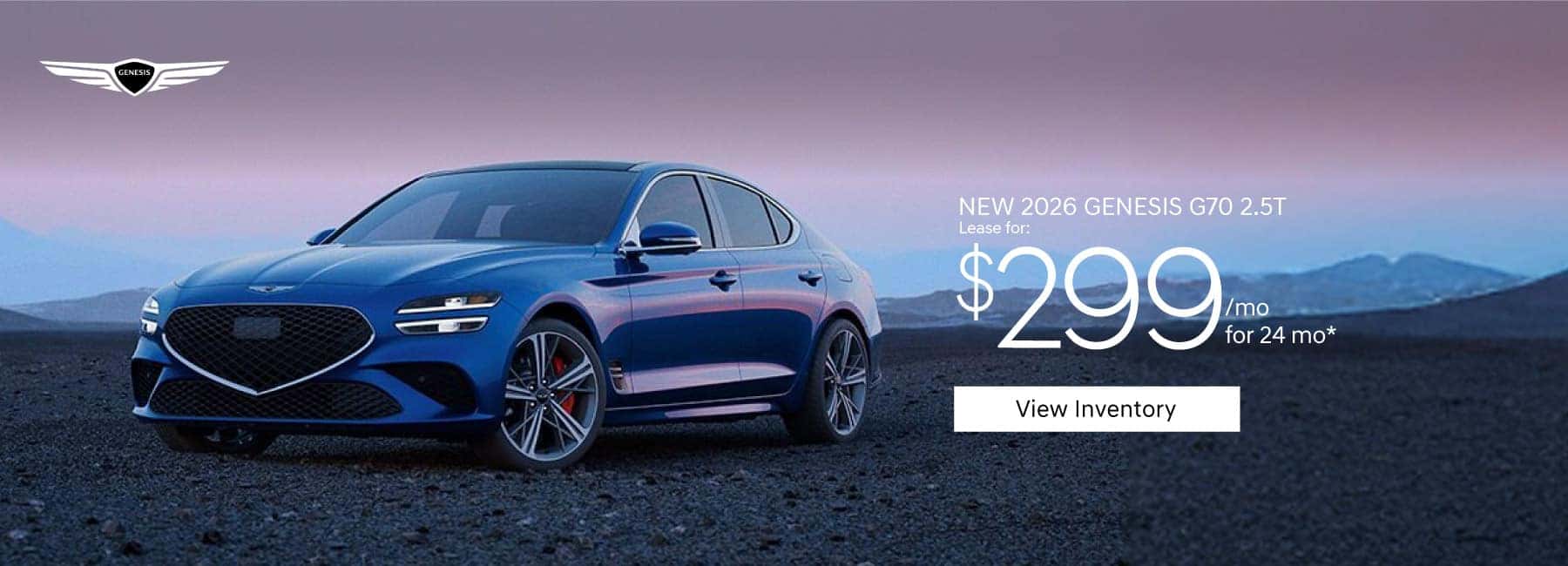 New 2026 Genesis G70 2.5T Lease for $299 a month for 24 Months*