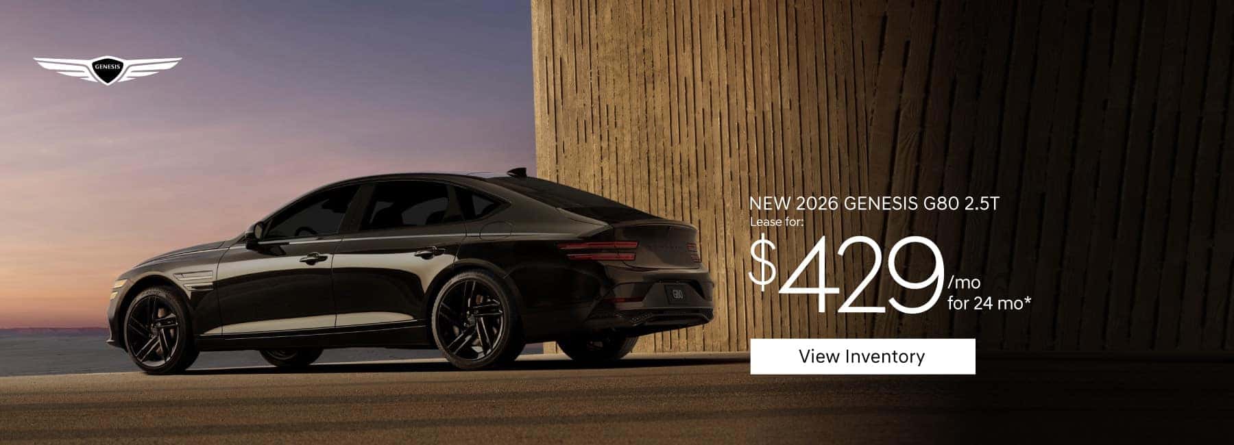 New 2026 Genesis G80 2.5T Lease for $429 a month for 24 months*