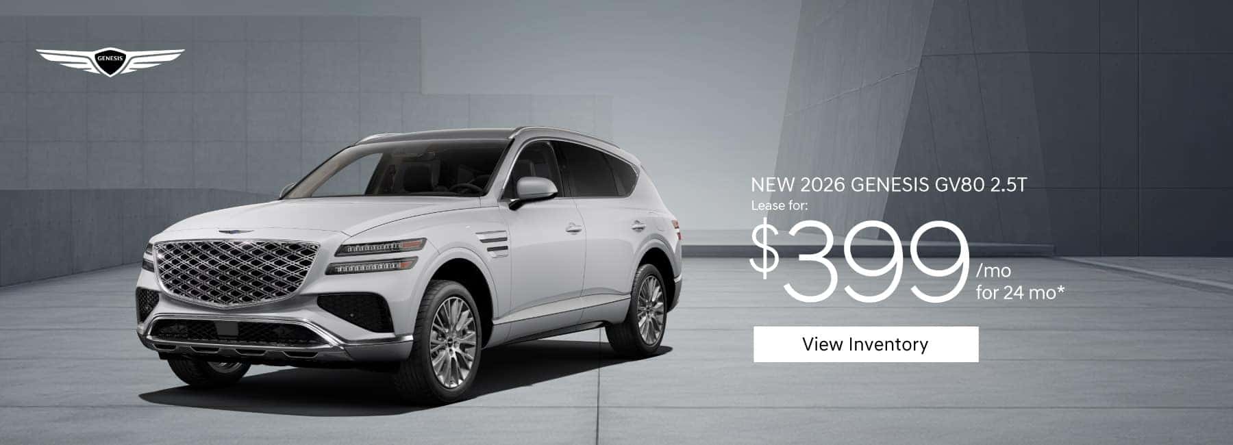 New 2026 Genesis GV80 2.5T Lease for $399 a month for 24 Months*
