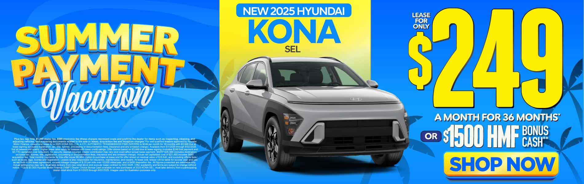 2025 Hyundai Kona SEL $249 a Month for 36 Months* or $1,500 HMF Bonus Cash**