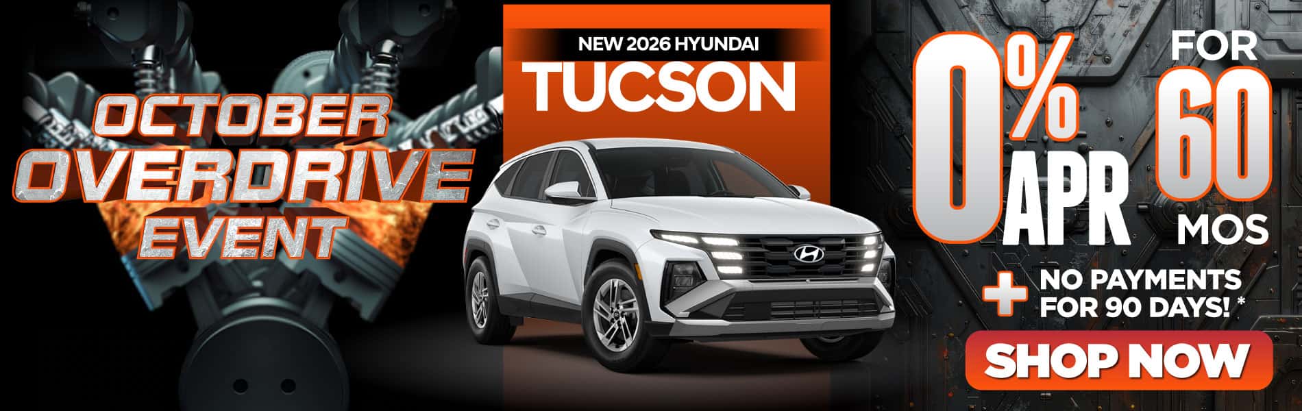 New 2026 Hyundai Tucson "0% APR for 60 months PLUS No Payments for 90 days*"