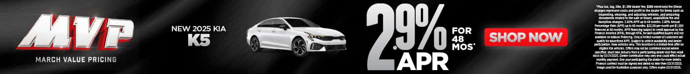2025 Kia K5 2.90% APR for 48 months*
