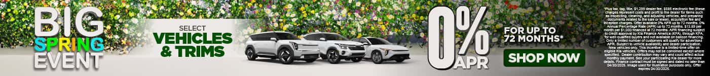 On Select Vehicles and Trims 0% APR for up to 72 Months*