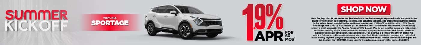 2025 Kia Sportage 1.90% APR for 60 Months*