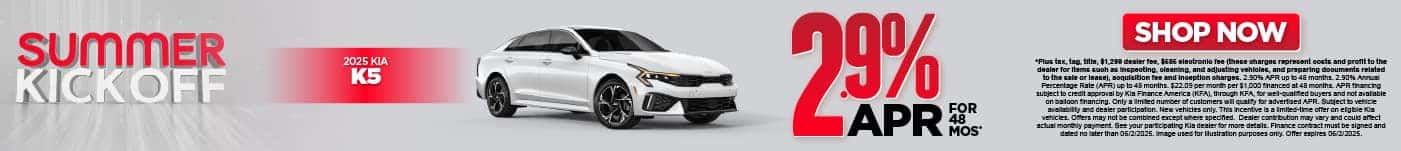 2025 Kia K5 2.90% APR for 48 Months*