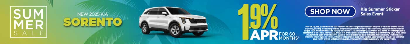 New 2025 Kia Sorento 1.90% APR for 60 Months*