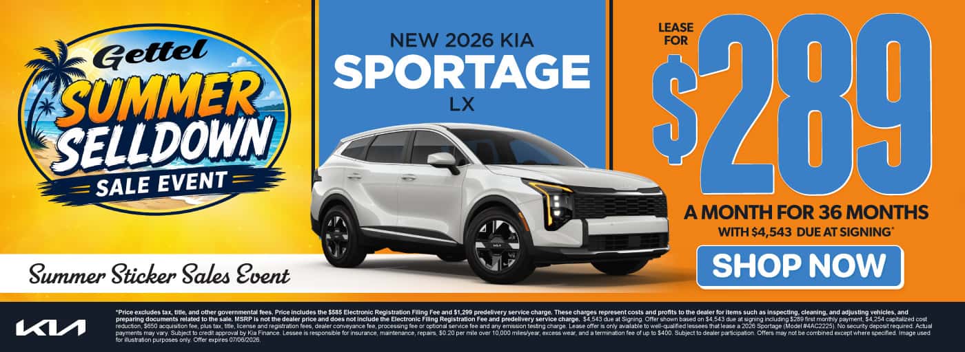 New 2026 Kia Sportage LX Lease for $289 a month for 36 months with $4,543 due at signing*
