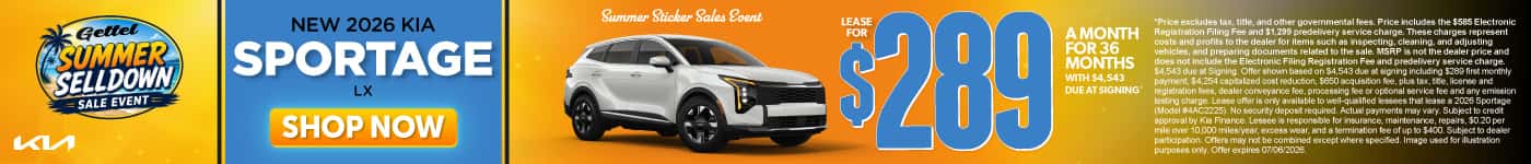 New 2026 Kia Sportage LX Lease for $289 a month for 36 months with $4,543 due at signing*