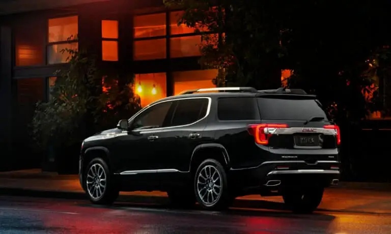 2020 GMC Acadia parked on the street at night