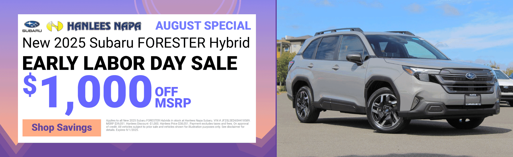 New 2025 Subaru FORESTER Hybrid Special