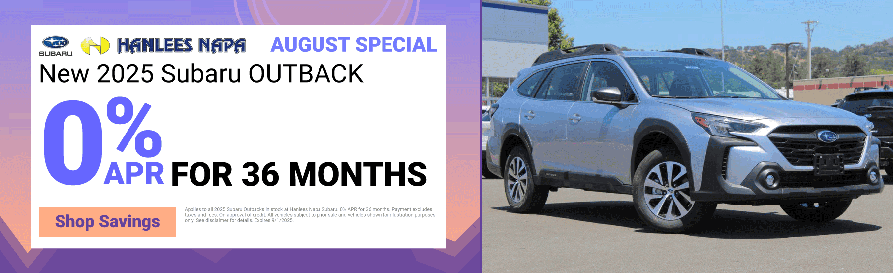 New 2025 Outback Special