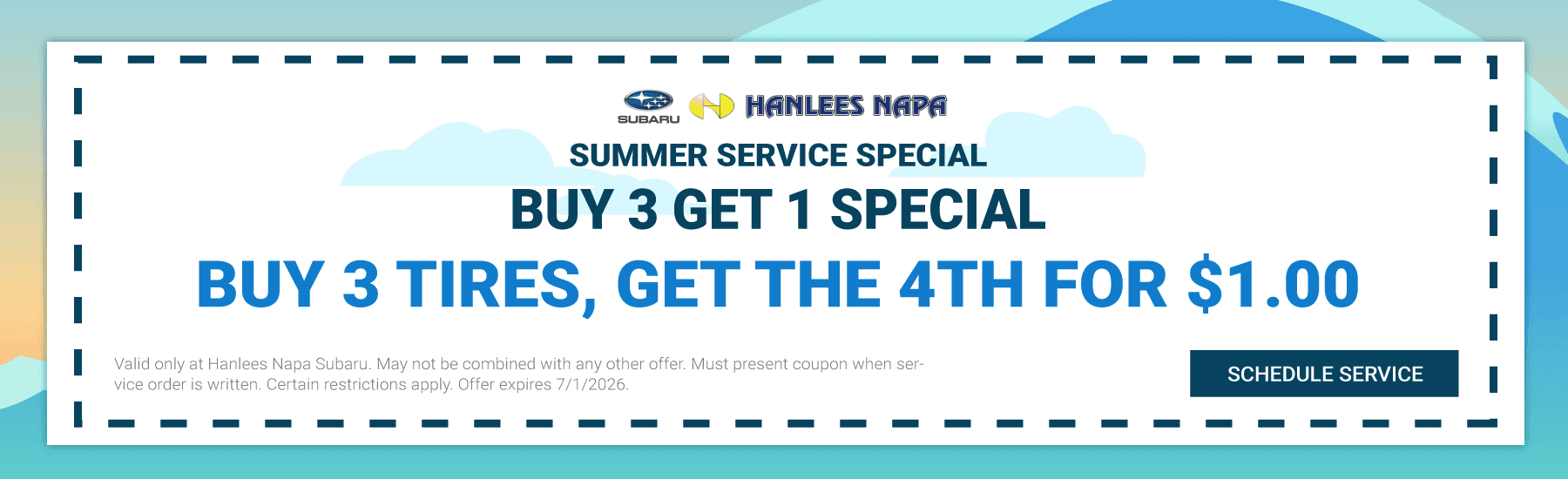 Buy 3 Get 1 Tire Special