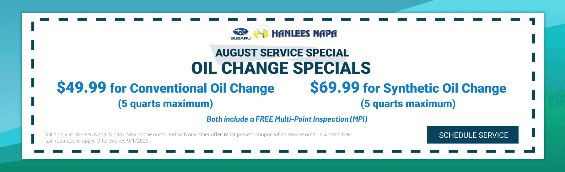 Oil Change Special