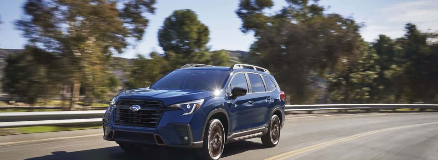 A blue 2026 Subaru Ascent on highway
