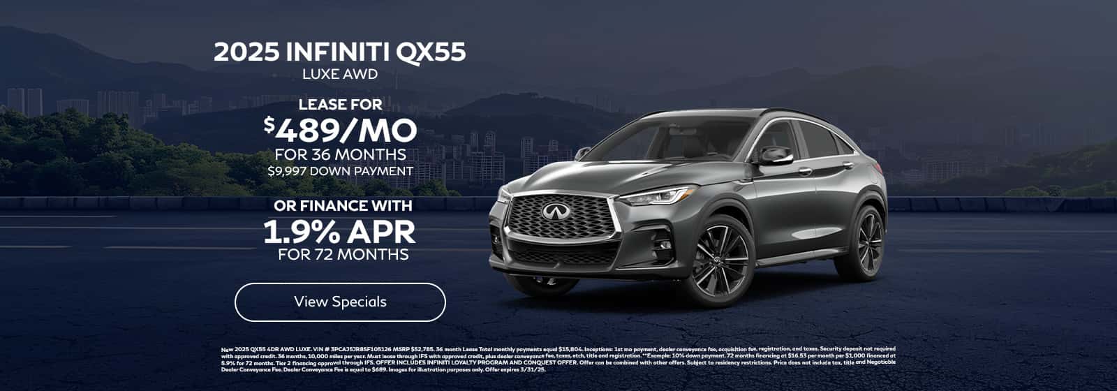 Lease New INFINITI QX55 For $439/mo* - Shop Now