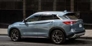 INFINITI QX50 and QX60 luxury SUVs parked at Herrin-Gear INFINITI in Jackson, Mississippi