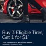 Buy 3 tires get 1 for $1 tire sale at Herrin-Gear INFINITI in Jackson MS for INFINITI and Nissan vehicles