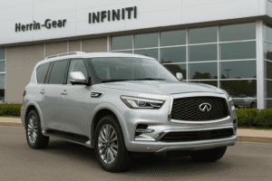 INFINITI QX80 luxury SUV on display at Herrin-Gear INFINITI in Jackson Mississippi