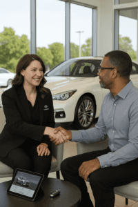 Herrin-Gear INFINITI service center in Jackson Mississippi with INFINITI vehicles receiving expert maintenance