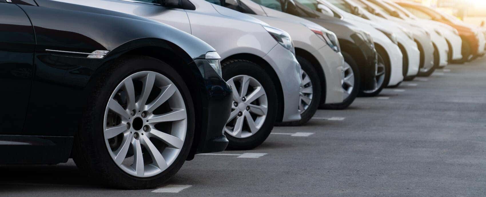 Line of Used Cars
